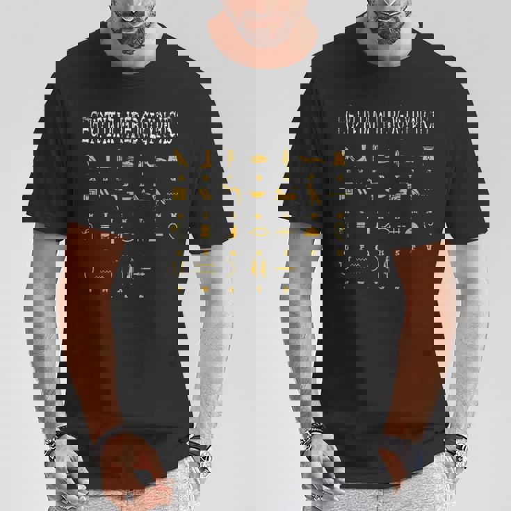 エジプトヒエログリフ I エジプト人 神 Ra Abc アルファベット Tシャツ 面白い贈り物
