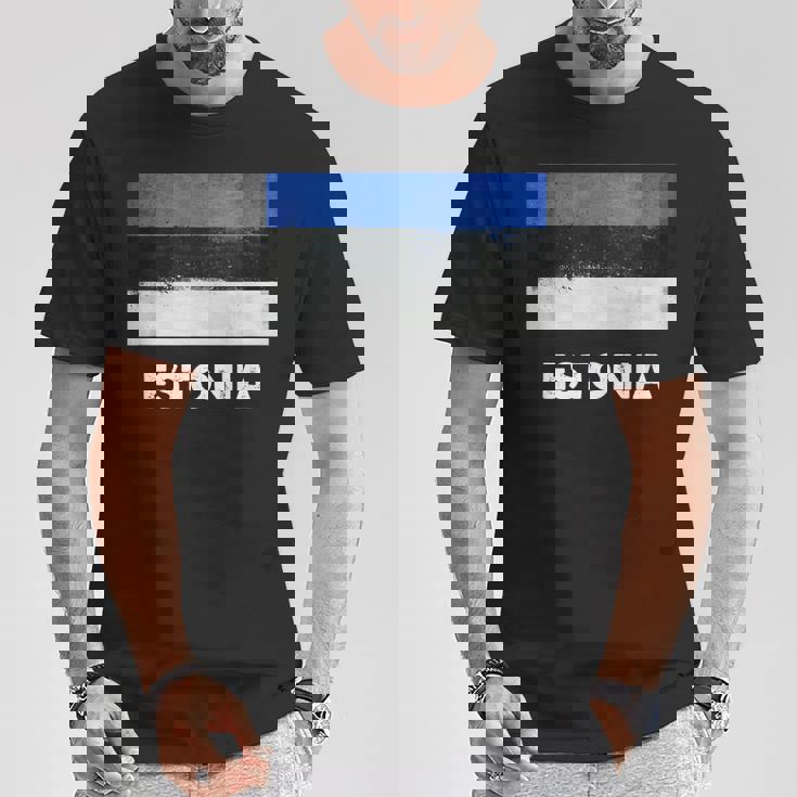 エストニア国旗tシャツ Tシャツ 面白い贈り物