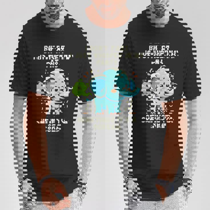 エレファントおならしないよ時々ズボンの中でささやくだけ 長袖tシャツ Tシャツ 面白い贈り物