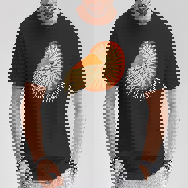 オウムガイ 海の生き物 太古の時代 海を救う Tシャツ 面白い贈り物