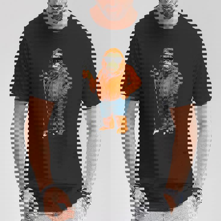 オランウータンゴルファー Tシャツ 面白い贈り物