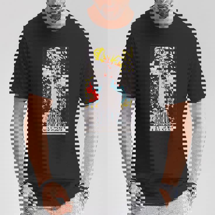 オリジナルのrider Waite Deckからのタワービンテージタロットカード Tシャツ 面白い贈り物