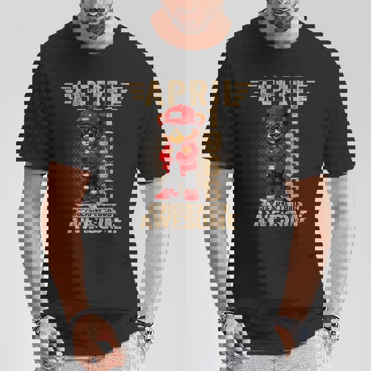 オンバック 4月60日 誕生日 男性 女性 1966年 テディベア Tシャツ 面白い贈り物