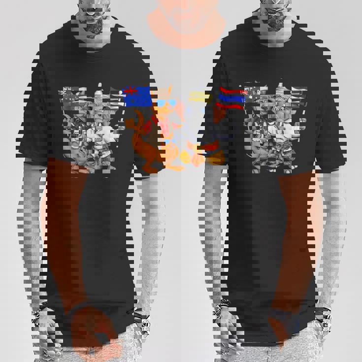 オーストラリア カンガルー タイ 象 オーストラリアの旗 タイの遺産 誇り オーストラリア タイ 愛国者 オーストラリア Tシャツ 面白い贈り物