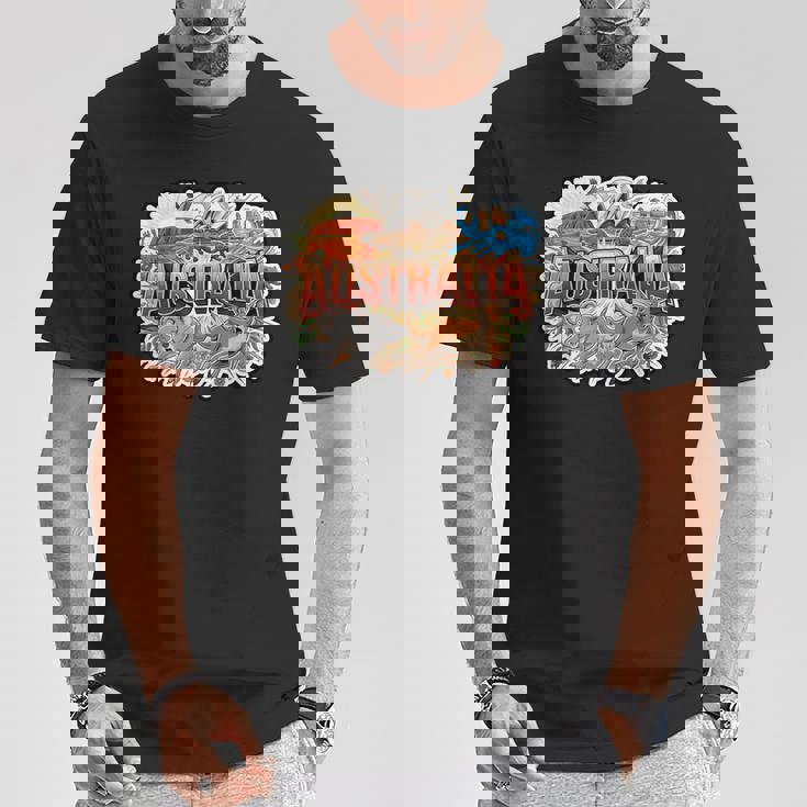 オーストラリアカンガルーコアラポインティングミーム オーストラリアのお土産 Tシャツ 面白い贈り物