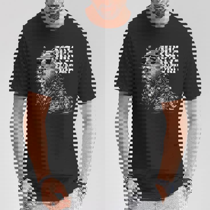 オートバイ げっ歯類 ロック メンズ カピバラ Tシャツ 面白い贈り物