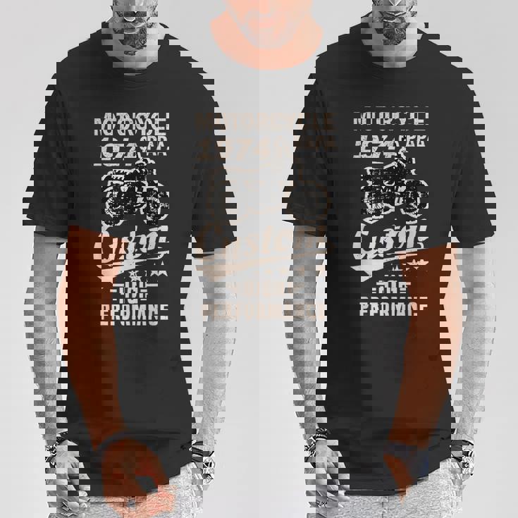 オートバイ バイク 2輪車 お父さん 祖父 1974年 生まれ 誕生日 ヴィンテージ 服 Tシャツ 面白い贈り物