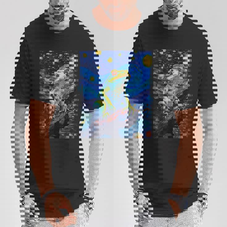 カエルキャッチャー 男の子 女の子 カエルハンター ゴッホ カエル Tシャツ 面白い贈り物