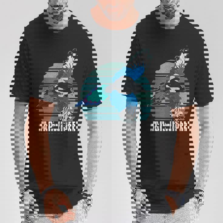 カササギ 鳥 動物 翼 バードウォッチング バーダー アウトドア 野鳥観察 Tシャツ 面白い贈り物