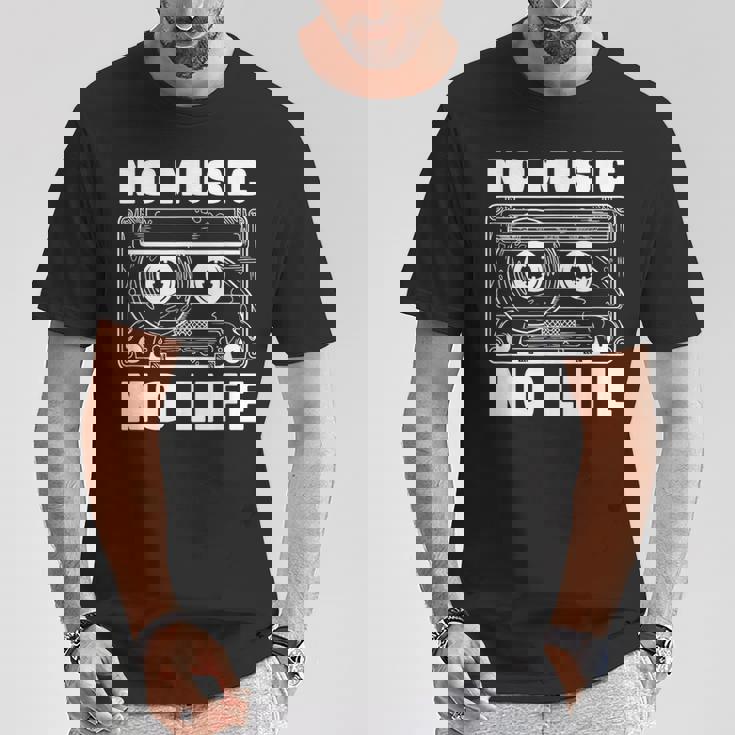 カセット No Music No Life Music Lover Tシャツ 面白い贈り物
