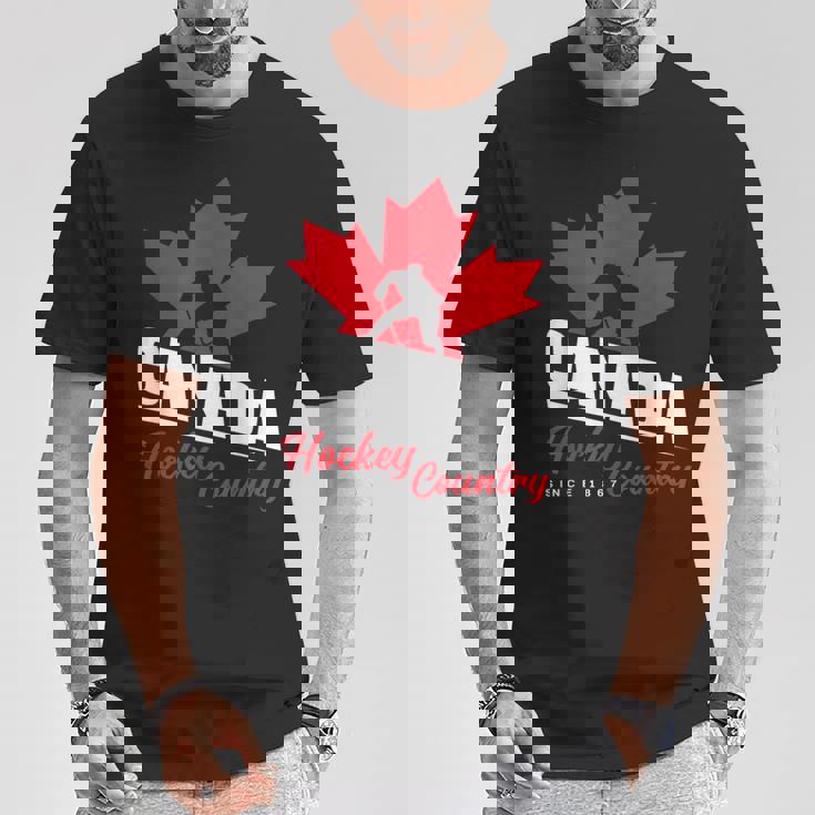 カナダホッケー メープルリーフ アイスホッケー選手 カナダ Tシャツ 面白い贈り物