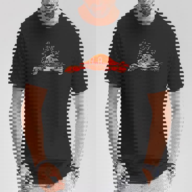 カニ寝シャツ 疲れたパジャマグラフィック Tシャツ 面白い贈り物