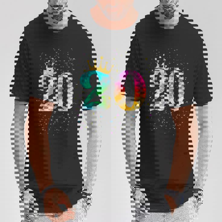 カラフルな絞り染め 20歳の女児 20歳の誕生日 Tシャツ 面白い贈り物