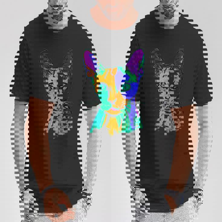カラフルキャット Tシャツ 面白い贈り物
