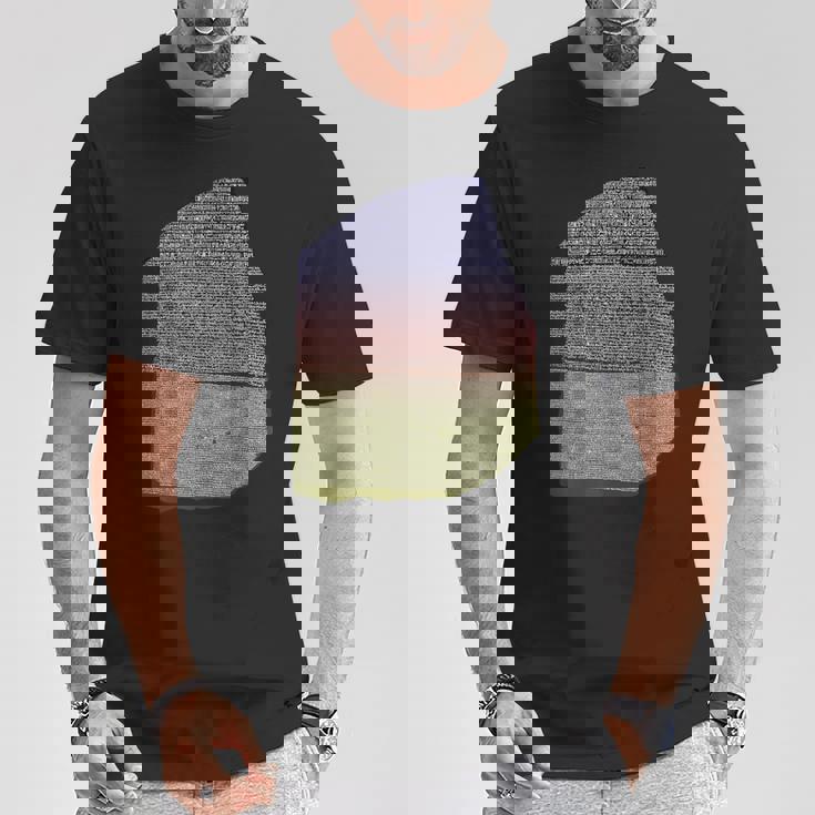 カラーロゼッタストーン 象形文字 ギリシャ デモティックス Tシャツ 面白い贈り物