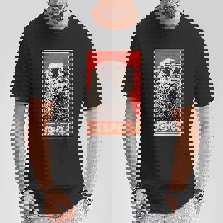 カワウソ 動物 リスペクト ヴィンテージ レトロ Tシャツ 面白い贈り物