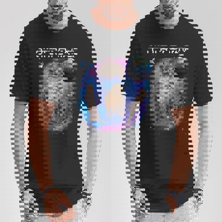 カワウソ宇宙 面白いカワウソ 宇宙カワウソ 長袖tシャツ Tシャツ 面白い贈り物