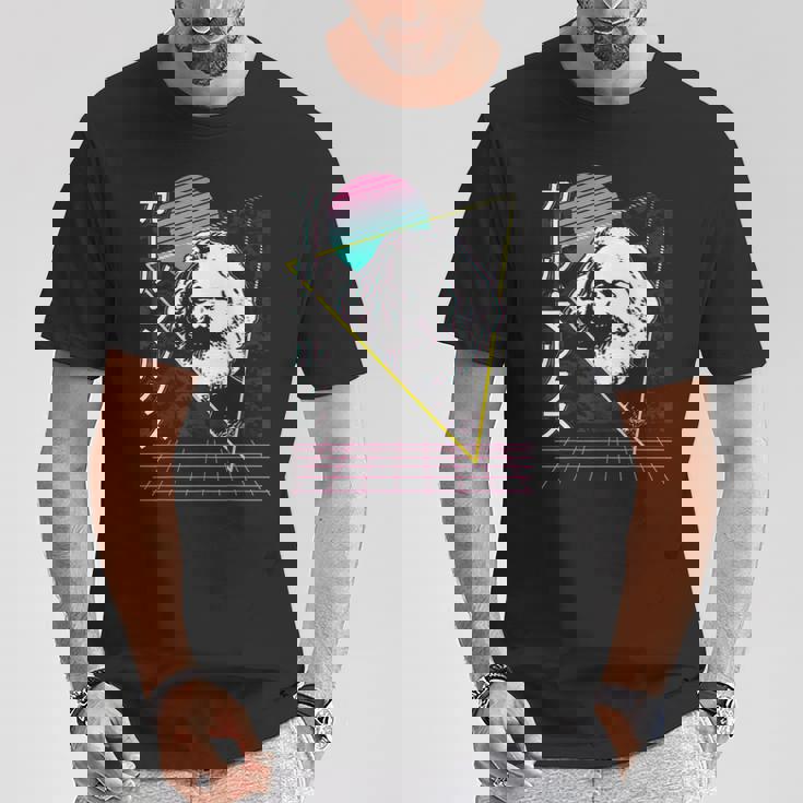 カール・マルクス 共産主義 共産主義 ヴェイパーウェーブ 美学 レトロ 80年代 Tシャツ 面白い贈り物