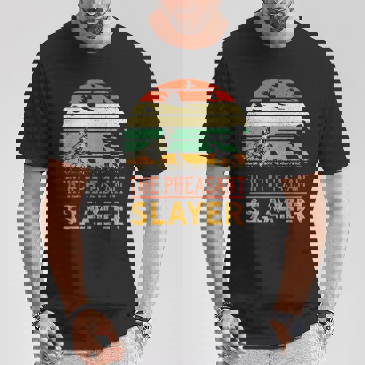 キジの鳥狩り 面白いスレイヤーハンターレトロヴィンテージ Tシャツ 面白い贈り物