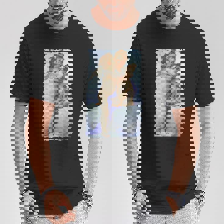 キスエンジェルズ ファーストキス 絵画 天使 キス キューピッド ラブ Tシャツ 面白い贈り物