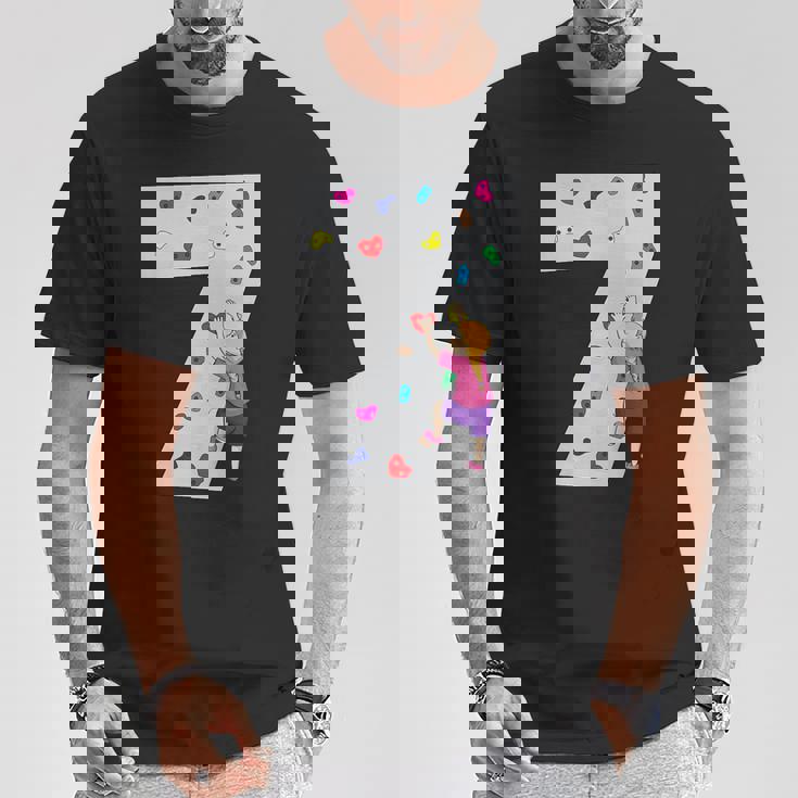 キッズ 7歳の誕生日パーティーケーキクライマークライムボルダリング Tシャツ 面白い贈り物