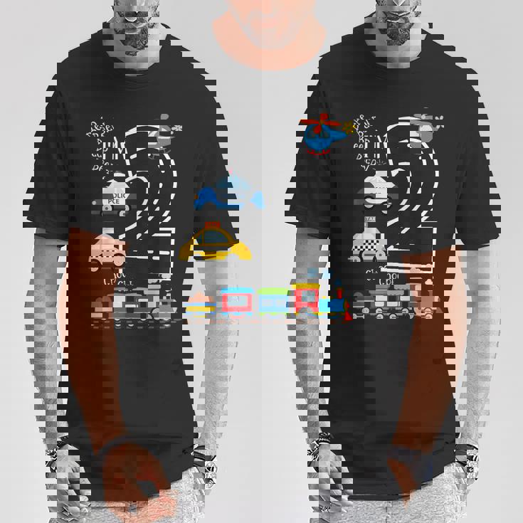 キッズトラック 電車 2歳の誕生日パーティー 幼児 2歳 誕生日 Tシャツ 面白い贈り物