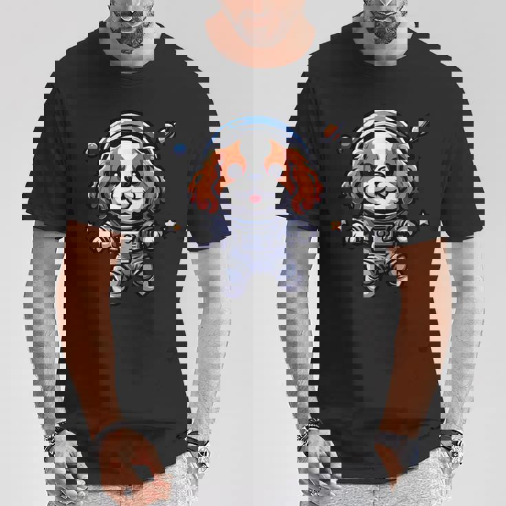 キャバリアキング チャールズ・スパニエル 宇宙飛行士 ファニードッグ 宇宙服 Tシャツ 面白い贈り物