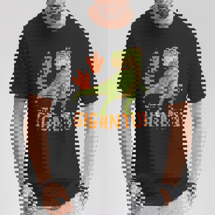 ギガントサウルス、最大の恐竜-カラフルで楽しいデザイン Tシャツ 面白い贈り物