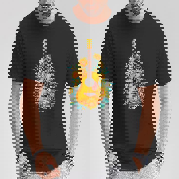 ギター 面白tシャツ おもしろ ギタリスト 服 音楽 メンズ キッズ ネタ 服 オリジナル 軽音 ひまわり Tシャツ 面白い贈り物