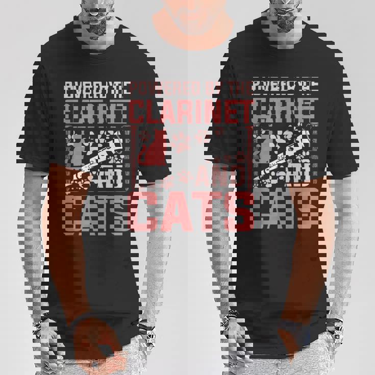 クラリネットとキャッツの面白いクラリネットプレーヤーがパワーアップ。 Tシャツ 面白い贈り物