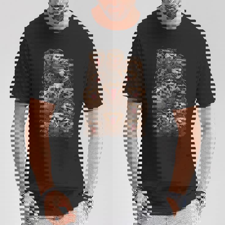 クレイジーカワウソ 長袖tシャツ Tシャツ 面白い贈り物