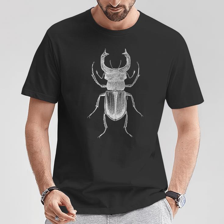 クワガタ愛好家と昆虫学者のためのヴィンテージ昆虫アート クールなクワガタ Cooltag Beetle Tシャツ 面白い贈り物