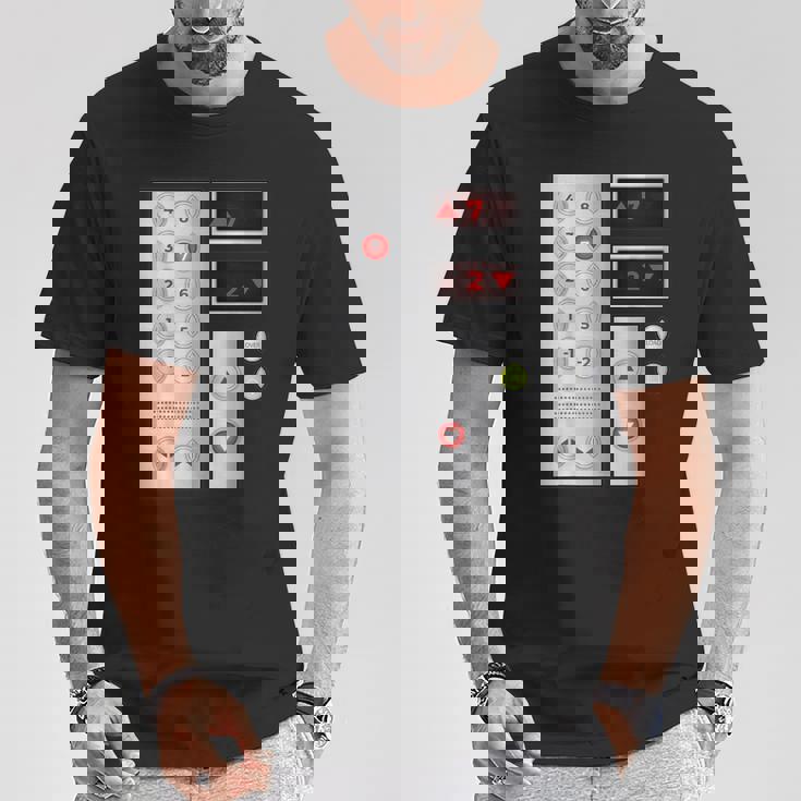 クールなエレベーターボタンアートメンズレディースリフトハロウィンコスチューム Tシャツ 面白い贈り物