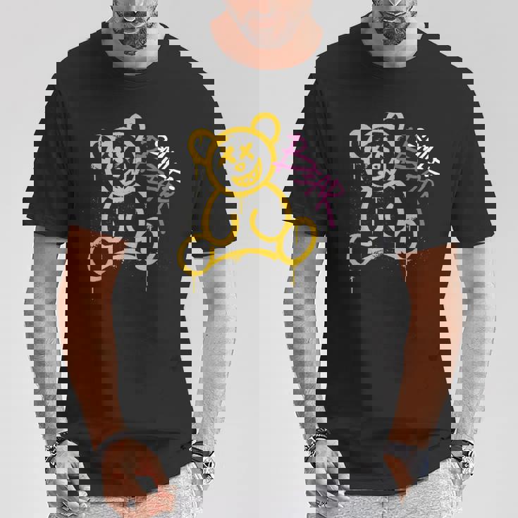 グラフィティベア グラフィティ テディベア 笑うクマ スマイルベア Tシャツ 面白い贈り物