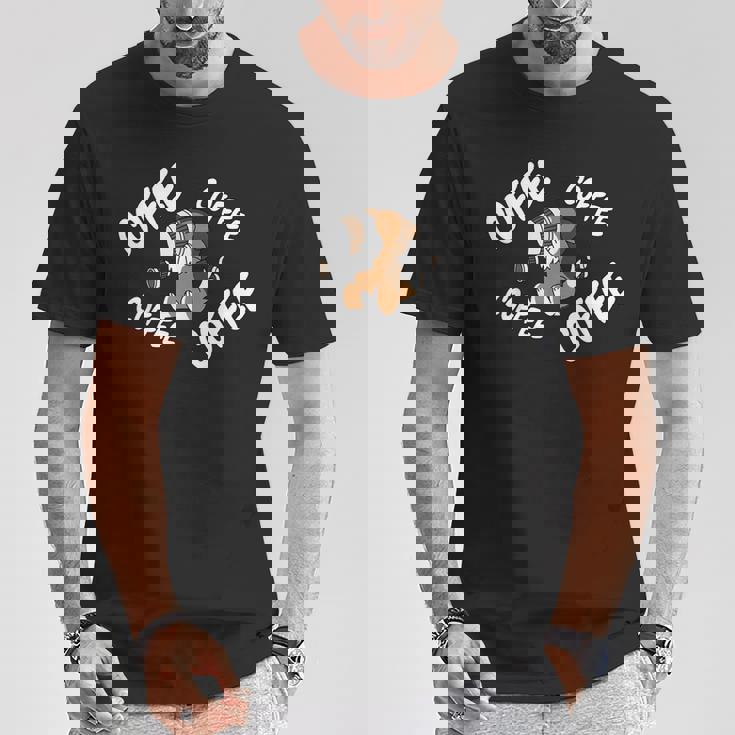 コーヒーシェットランド・シープドッグ犬 Tシャツ 面白い贈り物