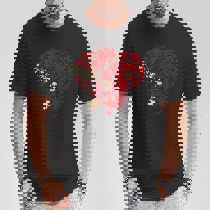 サイコビリー ホラー パンクロック Hr アンデッドハート Tシャツ 面白い贈り物