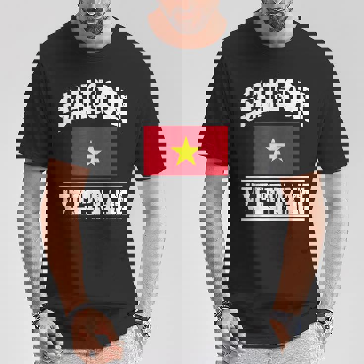サイゴン ベトナム ホーチミン市 お土産 ベトナム国旗 Tシャツ 面白い贈り物