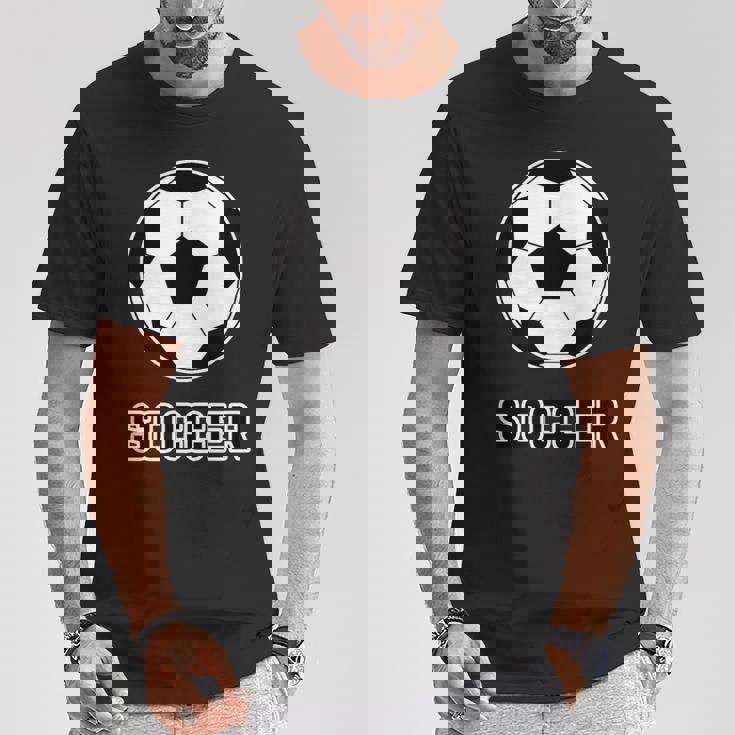 サッカー（サッカー部）Soccer 部活 クラブ【サッカーボール】スポーツ フットボール グッズ ウェア イラスト Tシャツ 面白い贈り物