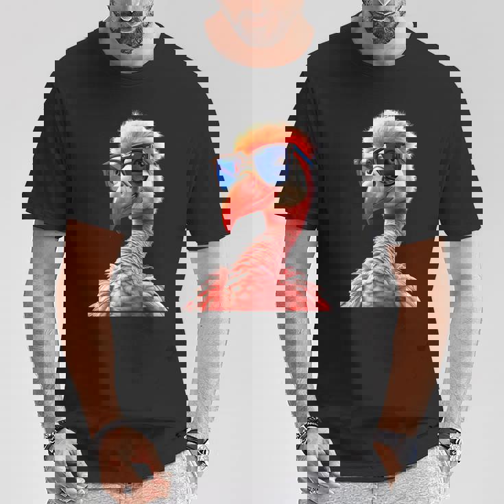 サングラスをかけたフラミンゴ フラミンゴが大好き かわいいフラミンゴ Tシャツ 面白い贈り物