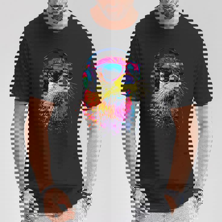 サングラスをかけたラッコ ラッコ大好き テンテン かわいい カワウソ Tシャツ 面白い贈り物