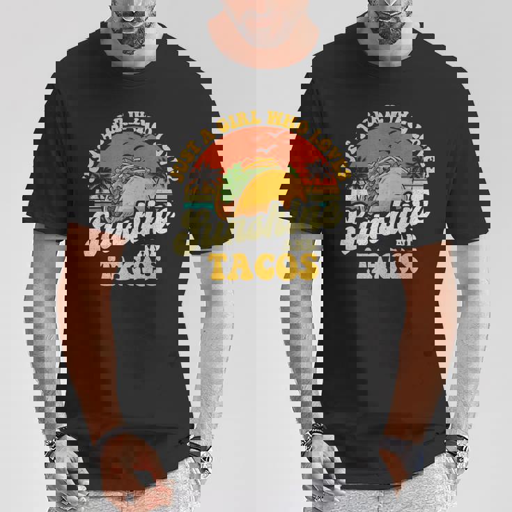 サンシャインとタコスが大好きな女の子-タコス好きメキシコ Tシャツ 面白い贈り物