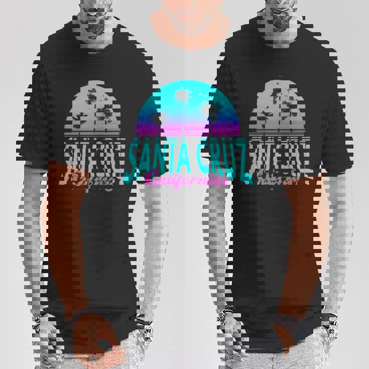 サンタクルーズ カリフォルニア レトロ ヴィンテージ サンセット 長袖tシャツ Tシャツ 面白い贈り物