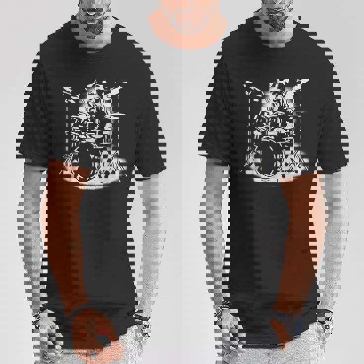 シュナウザー ドラムを弾く ドラマー 犬好き Tシャツ 面白い贈り物