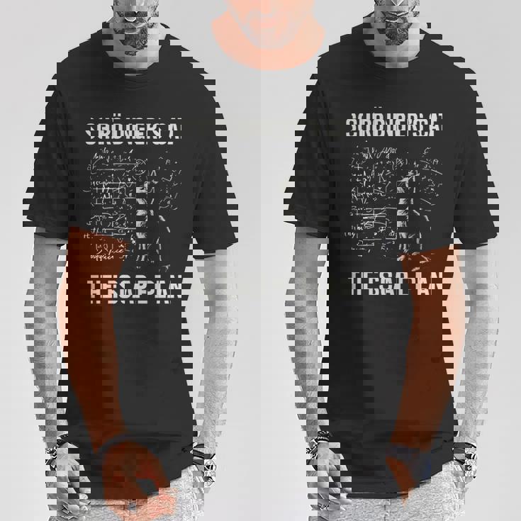 シュレーディンガーの猫 脱出計画 物理ジョーク 長袖tシャツ Tシャツ 面白い贈り物