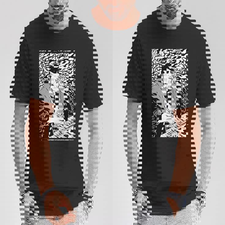 シンセサイザー テクノ 音楽 面白い サムライ シンセサイザー 長袖tシャツ Tシャツ 面白い贈り物