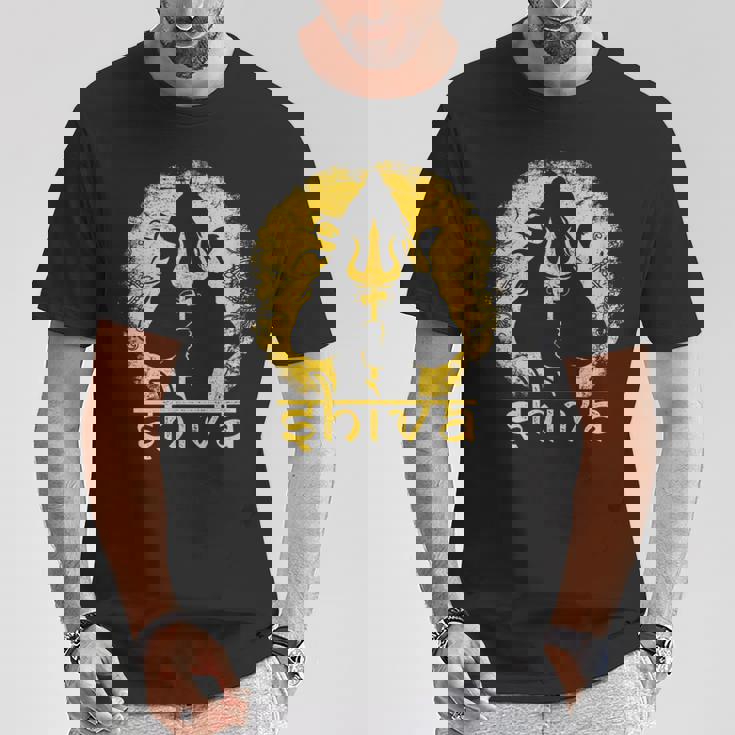 シヴァ 神聖なトライデントデザイン 男性用 ヒンズー教の神 シヴァ神 Tシャツ 面白い贈り物