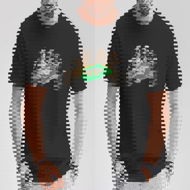 シーズー イヌ 麻雀 面白いtシャツ 犬 文字入り メンズ おもしろ 面白い 服 おもしろグッズ ネタ 雀士 Tシャツ 面白い贈り物