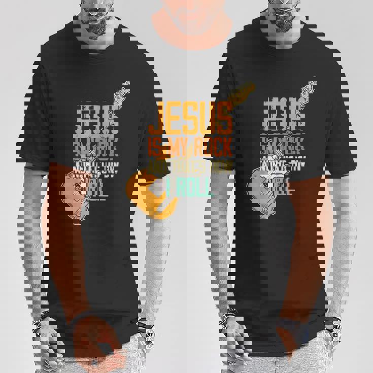 ジーザス・イズ・マイ・ロック・アンド・ザット・イズ・ハウ・アイ・ロール クリスチャン Tシャツ 面白い贈り物