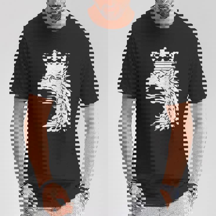 スカニアスウェーデン紋章フラッググリフィン 長袖tシャツ Tシャツ 面白い贈り物