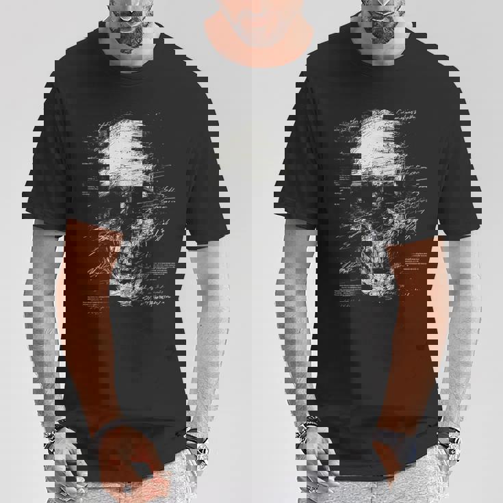 スカルアートグラフィックテキストモチーフドクロ Tシャツ 面白い贈り物